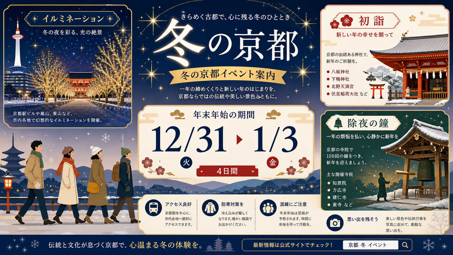 【冬】京都で楽しめる季節イベントの具体例